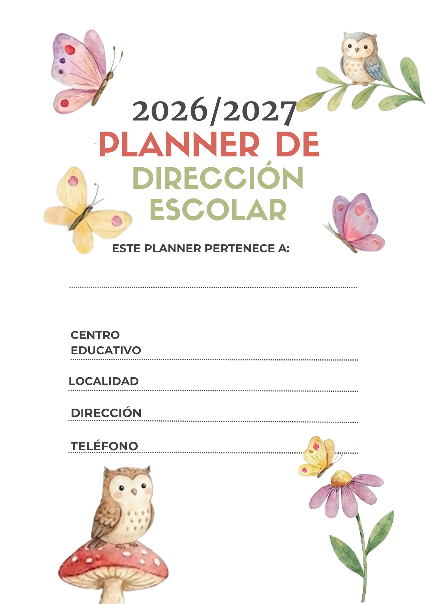 Vista del Planner de Dirección Escolar